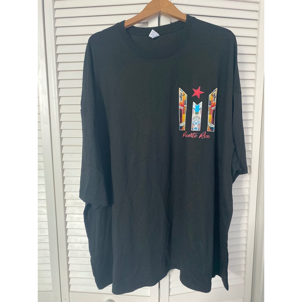 Puerto Rico Graphic T-Shirt Black Cotton Short Sleeve Souvenir Tee 5XL San Juan
